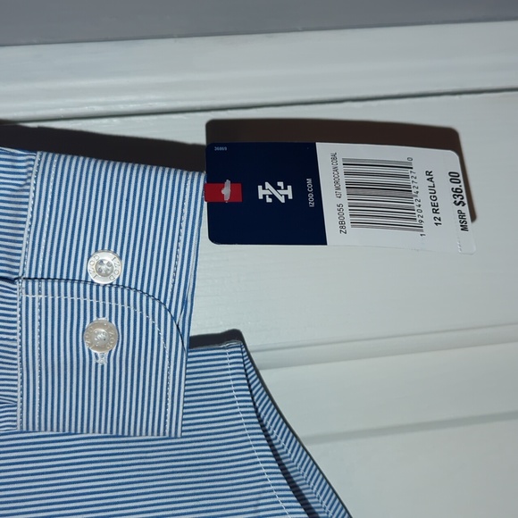 ❤️5/$25 🌟NWT Izod Boy Button Down Stripe - Picture 2 of 5